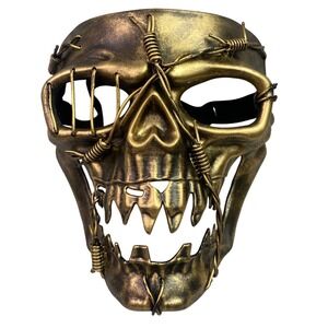 Skull Mask Steampunk Barbed Wire Halloween Costume Party Cosplay Prop Full Face